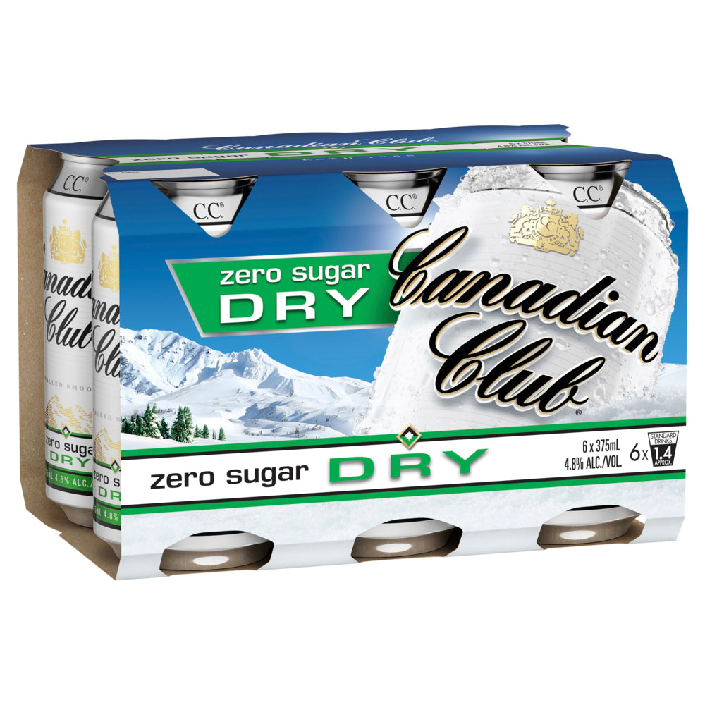 Canadian Club Zero Sugar & Dry 375mL 6 Pack