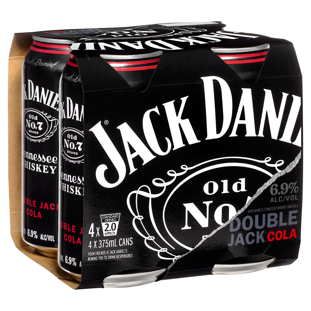 Jack Daniel's Double Jack Cola Can 4 Pack 375mL