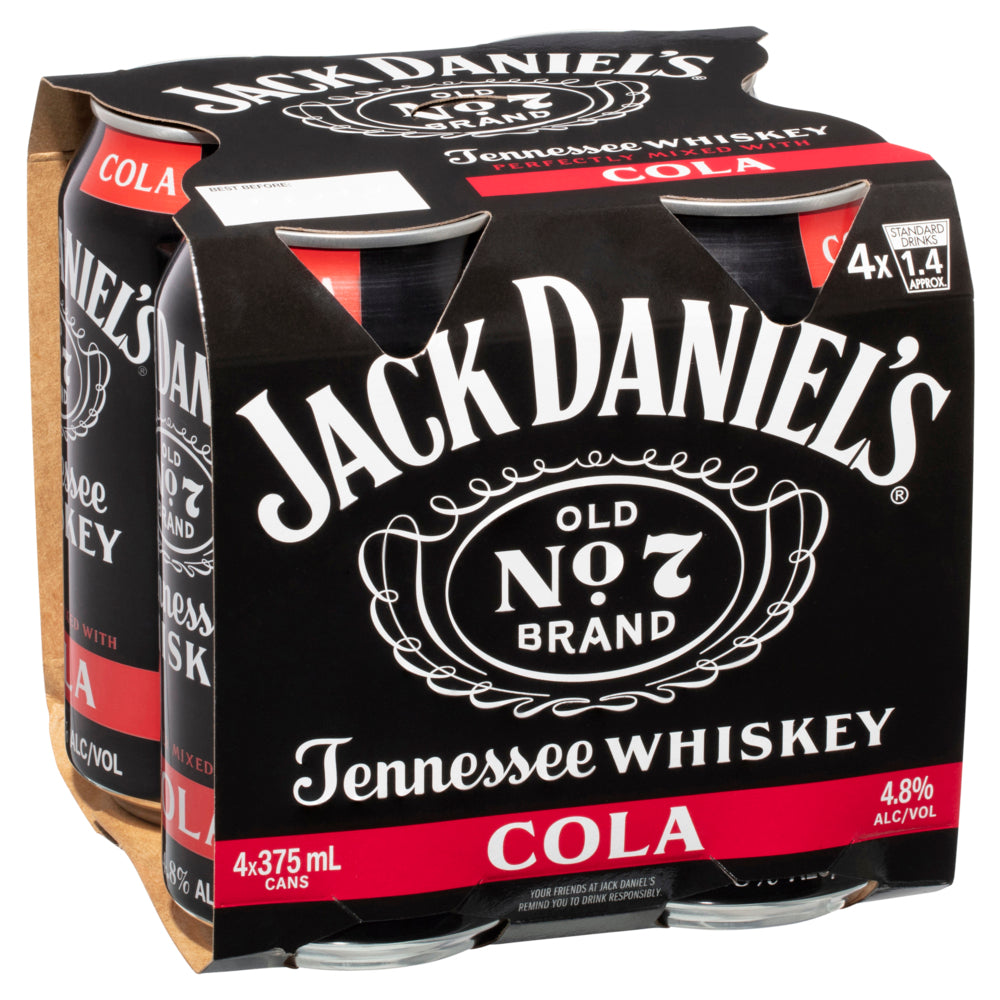 Jack Daniel's & Cola 375mL 4 Pack