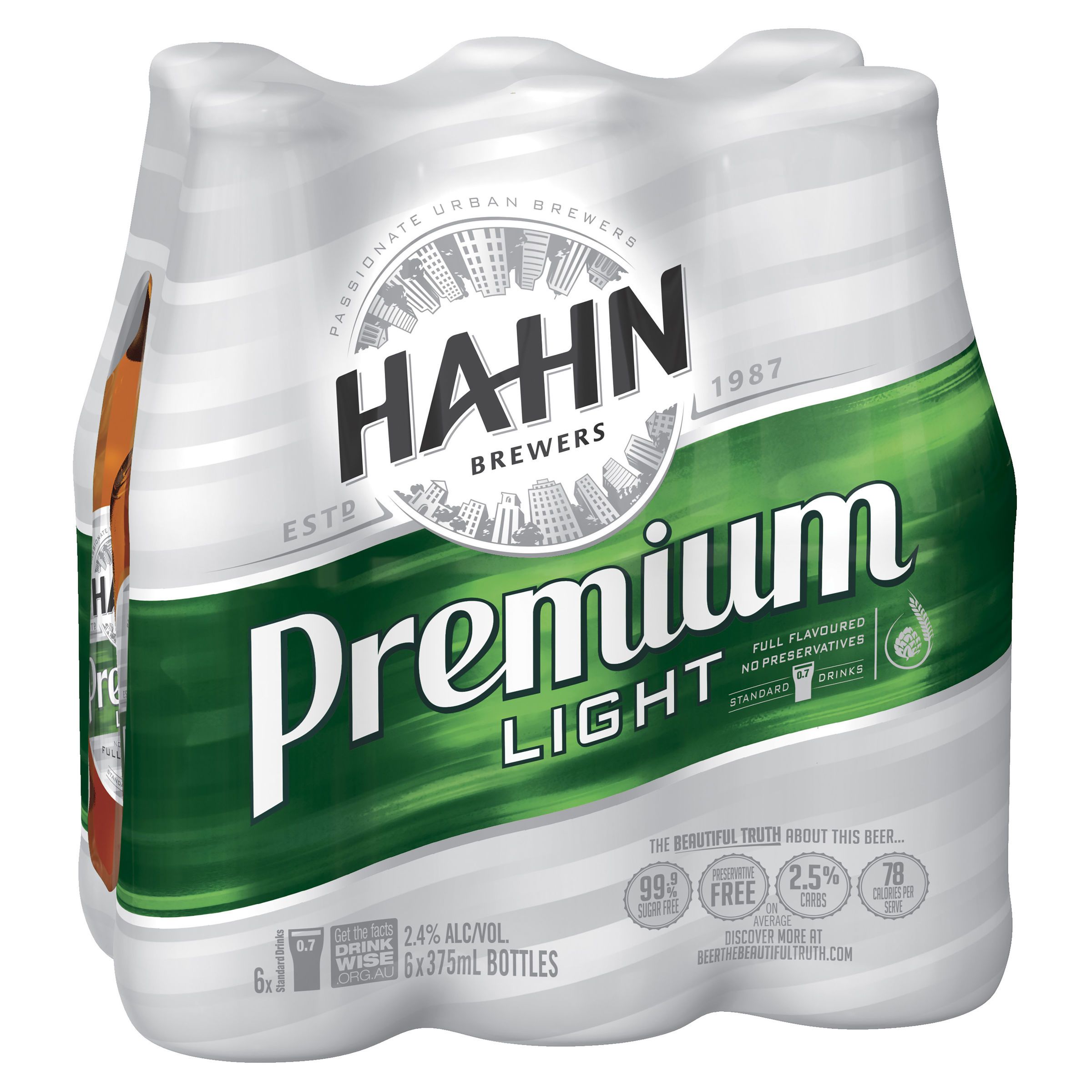 Hahn Premium Light Bottles 375ml - Porters Liquor North Narrabeen